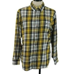 Nautica Boys Yellow & Blue Plaid Button Down Long Sleeve‎ Shirt Size XL